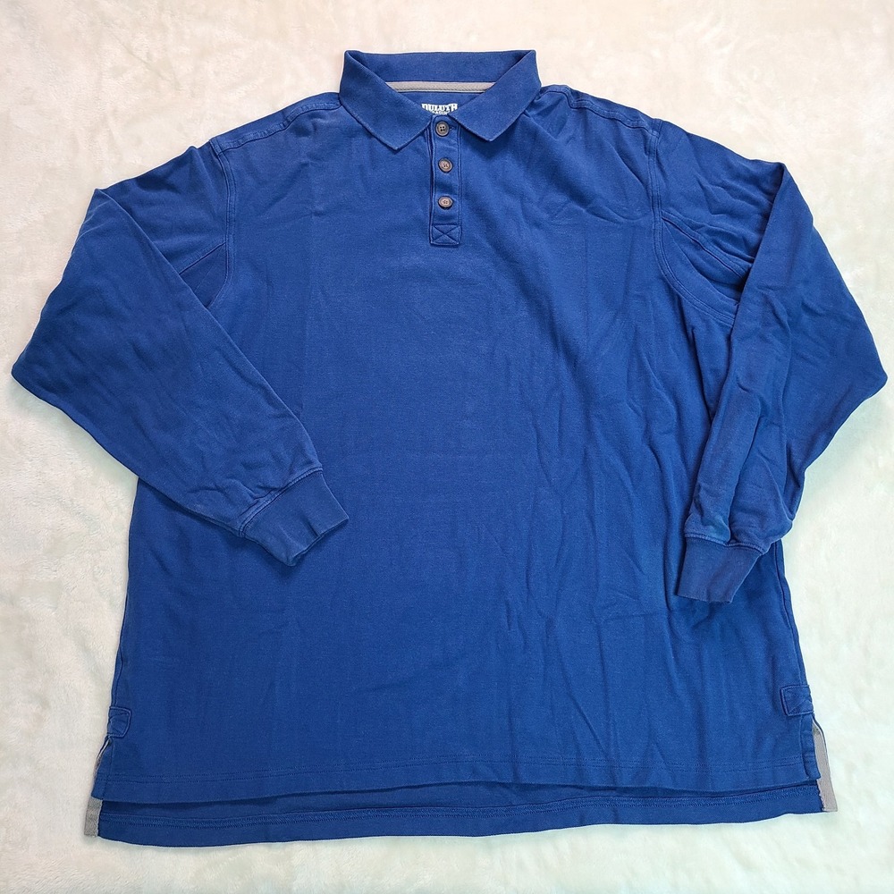 Duluth Trading Mens Polo Shirt XLarge Blue Relaxed Fit Long Sleeve Pullover